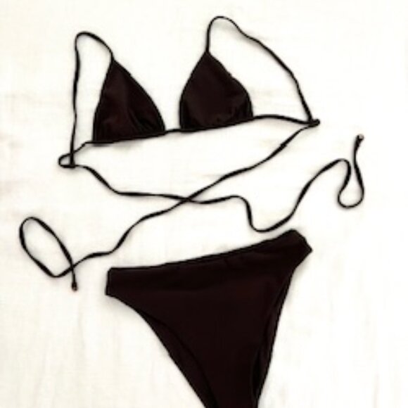 Anemos Sexy Chocolate Brown Wrap Around String Bikini NWOT - Picture 5 of 5